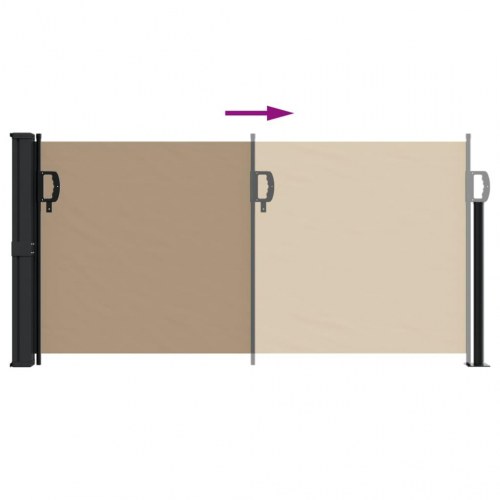 Sammenrullelig sidemarkise 100×500 cm - gråbrun
