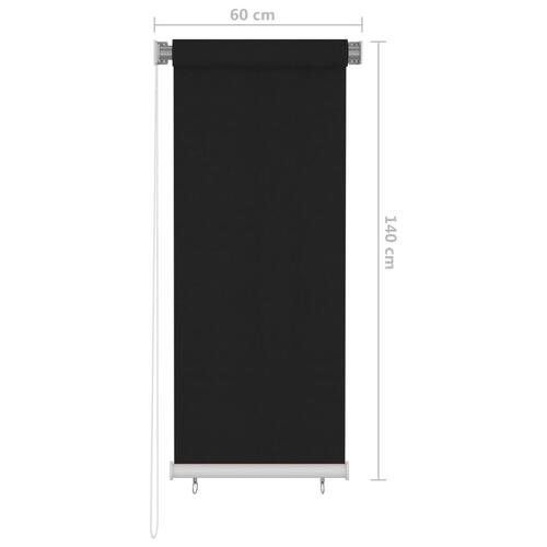 Udendørs rullegardin 60x140 cm sort