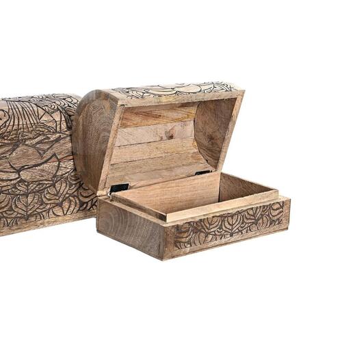 Smykkeskrin Brun Mangotræ Mørkebrun 23 x 15 x 15 cm (2 enheder)