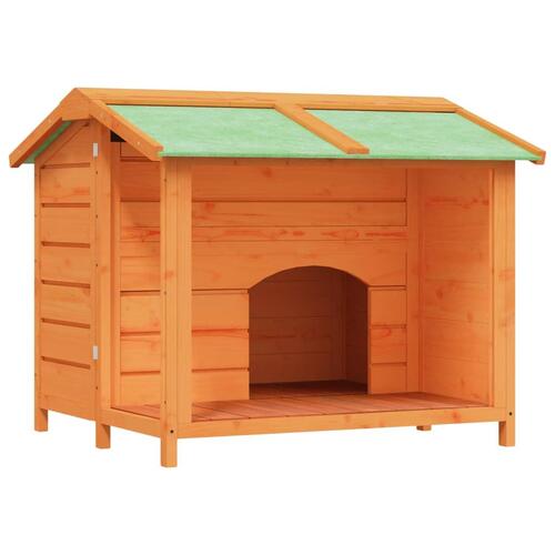 Hundehus 96x87x80,5 cm massivt fyrretræ brun