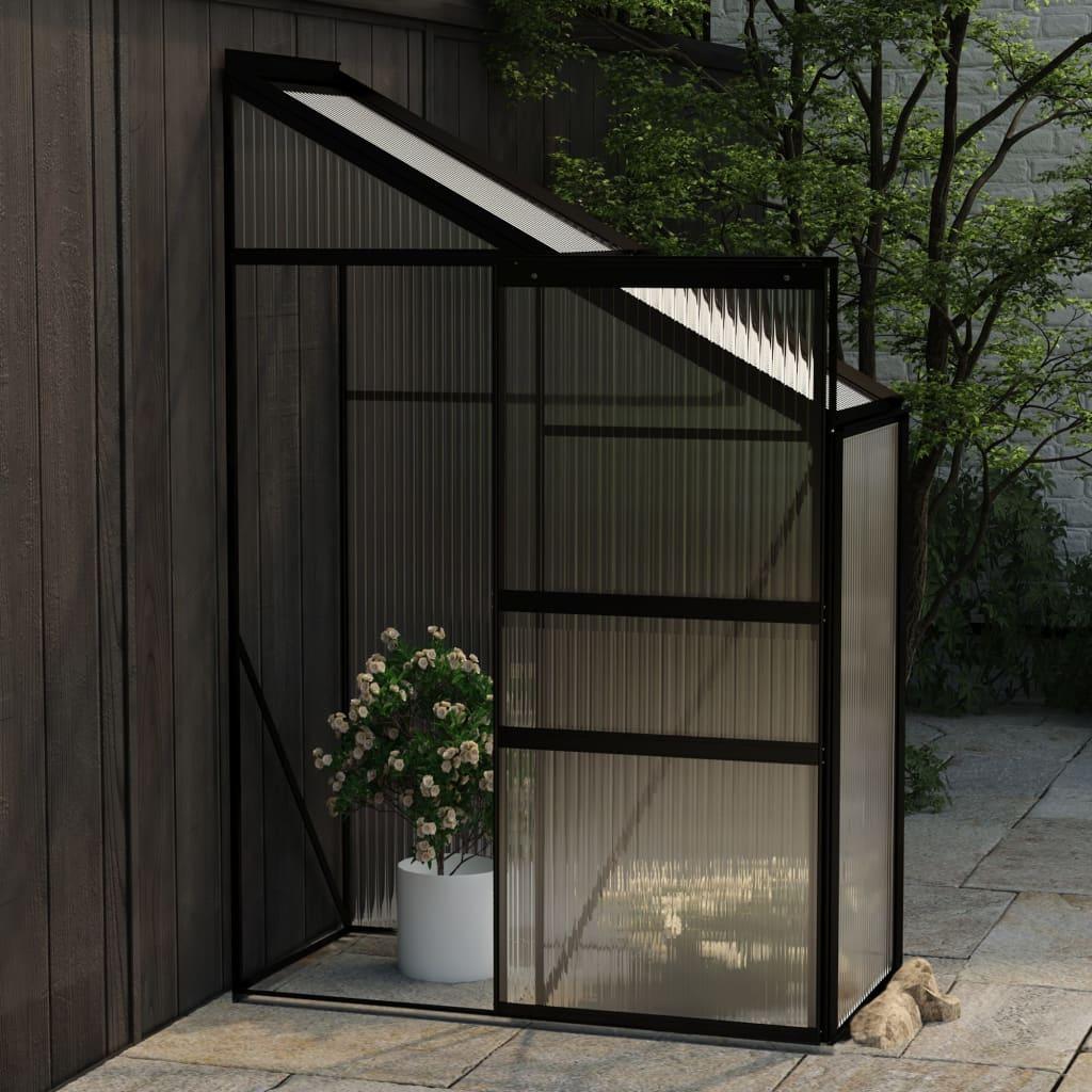 Drivhus 1,44 m³ aluminium antracitgrå