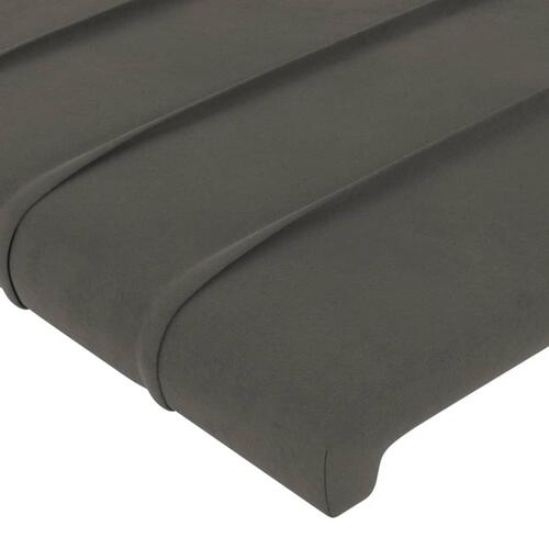 Sengegavl med kanter 103x23x118/128 cm fløjl mørkegrå