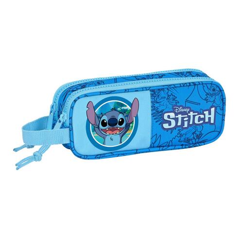 Penalhus Stitch Dobbelt lynlås Blå 21 x 8 x 6 cm
