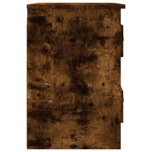 Væghængt sengebord 41,5×36×53 cm - røget eg, 2 skuffer