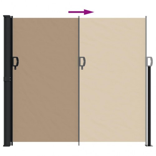 Sammenrullelig sidemarkise 180 × 300 cm - gråbrun