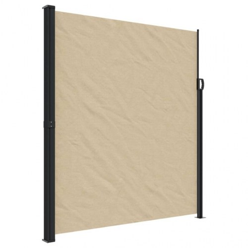 Sammenrullelig sidemarkise 220 × 300 cm - beige privatlivsskærm til terrasse og altan