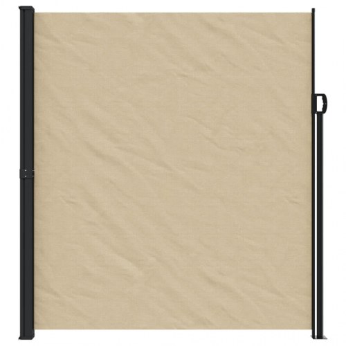 Sammenrullelig sidemarkise 220 × 300 cm - beige privatlivsskærm til terrasse og altan