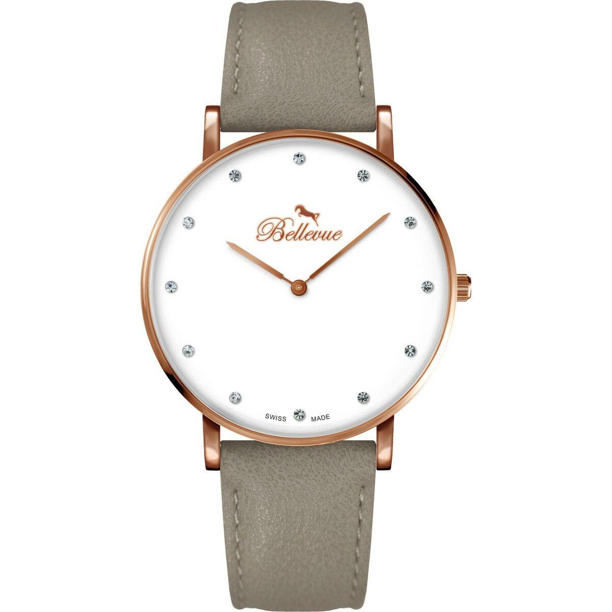 Dameur Bellevue B56 - Ø 40 mm, grå rem, rosa urkasse