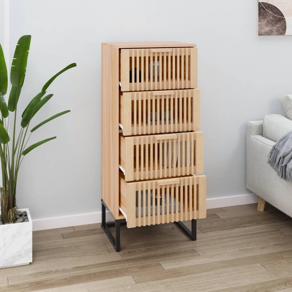 Kommode 40×30×95 cm - konstrueret træ med jernbase