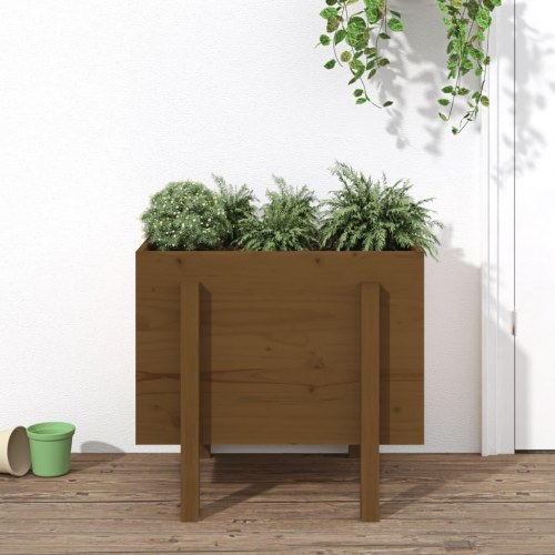 Plantekasse i massivt fyrretræ 62 x 50 x 57 cm