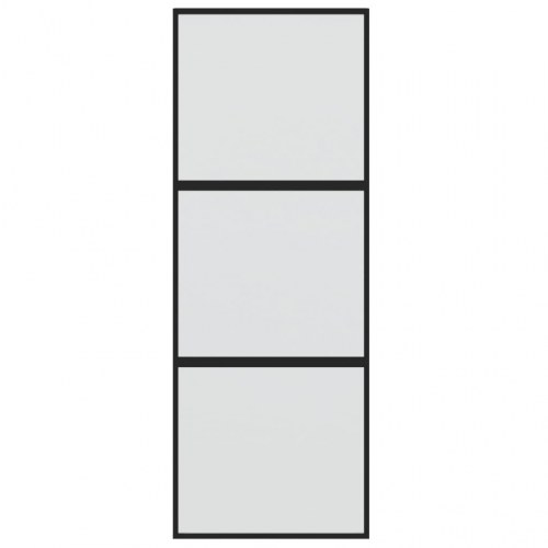 Skydedør 76×205 cm - hærdet glas og aluminium, sort