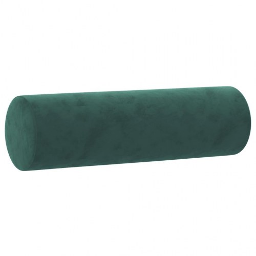 3-personers sofa i velour med pyntepuder - mørkegrøn, 198 cm