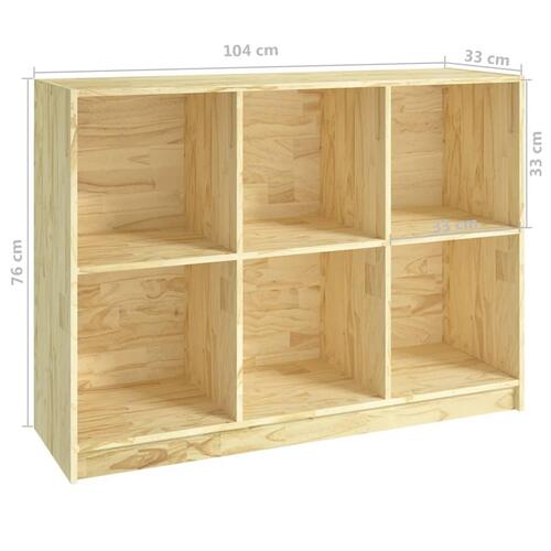Bogreol 104x33x76 cm massivt fyrretræ
