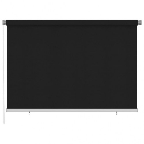 Udendørs rullegardin 220 × 140 cm - sort HDPE
