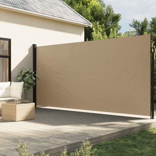 Sammenrullelig sidemarkise 200×600 cm - beige privatlivsskærm