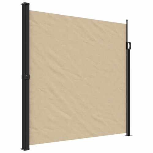 Sammenrullelig sidemarkise 200×600 cm - beige privatlivsskærm