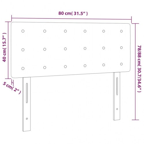 Sengegavl 80×5×78/88 cm i stof - gråbrun, højdejusterbar