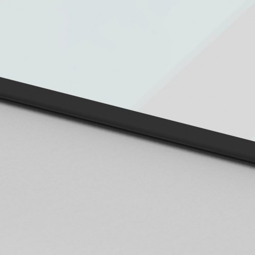 Skydedør 102,5×205 cm - hærdet glas og sort aluminium