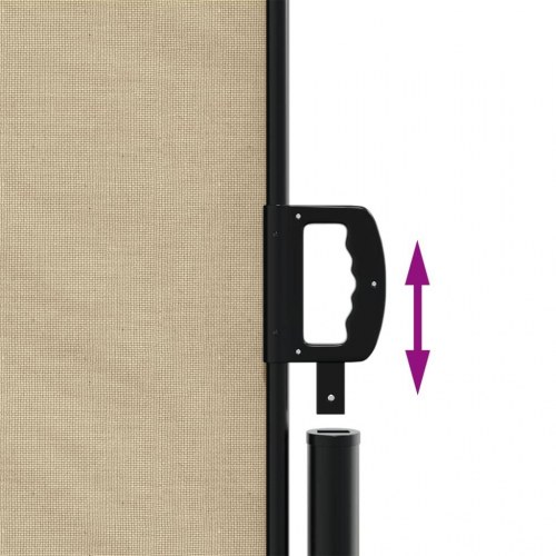 Sammenrullelig sidemarkise 200×600 cm - beige privatlivsskærm