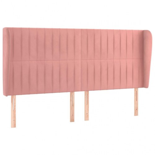 Sengegavl med kanter 183 x 23 x 118/128 cm - lyserød