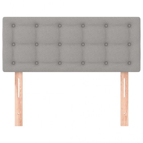 Sengegavl i stof 90×5×78/88 cm - lysegrå, højdejusterbar