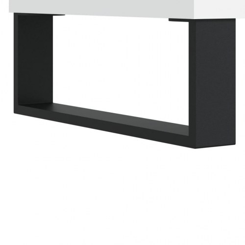Skrivebord 140×50×75 cm i hvidt konstrueret træ - med opbevaring