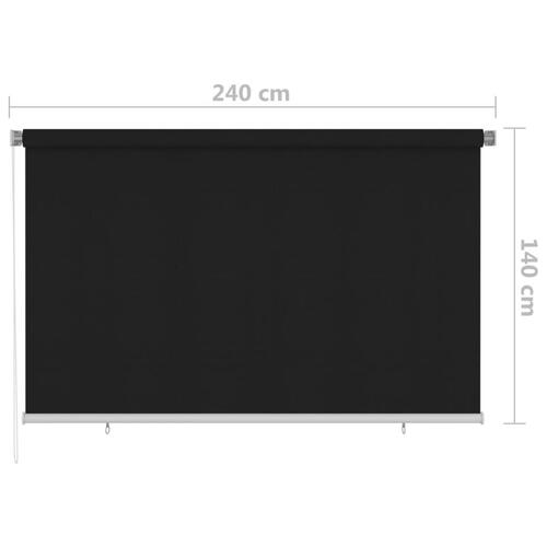 Udendørs rullegardin 240x140 cm sort