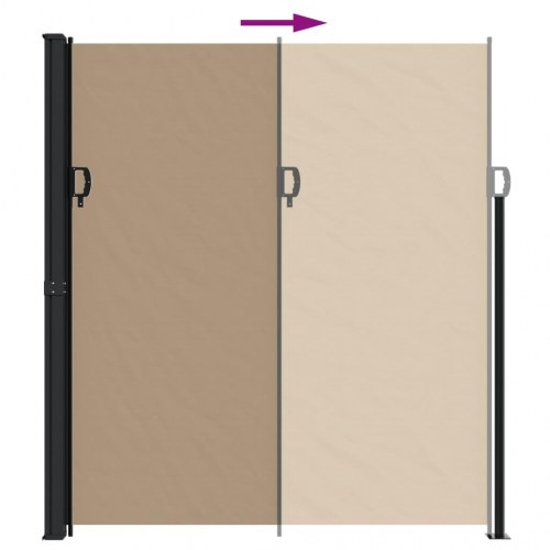Sammenrullelig sidemarkise 220 × 500 cm - gråbrun