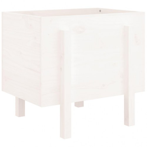 Plantekasse i massivt fyrretræ 62 x 50 x 57 cm - hvid