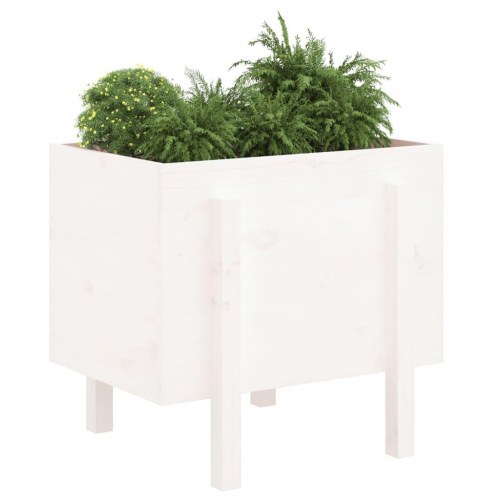 Plantekasse i massivt fyrretræ 62 x 50 x 57 cm - hvid