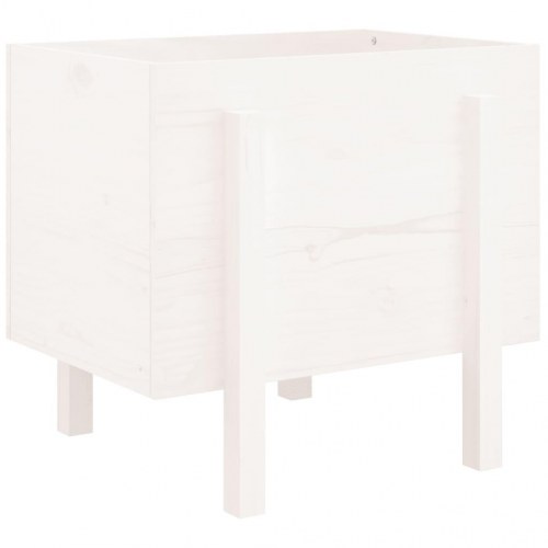 Plantekasse i massivt fyrretræ 62 x 50 x 57 cm - hvid