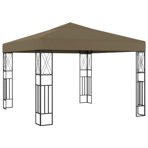 Pavillon 3×3 m i stof - gråbrun festpavillon