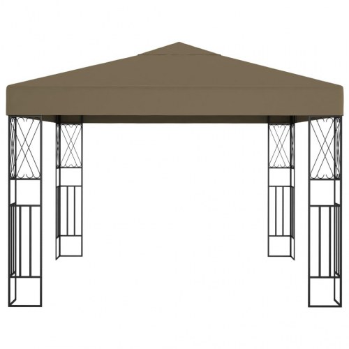 Pavillon 3×3 m i stof - gråbrun festpavillon