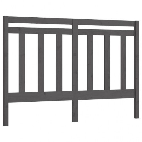 Sengegavl 126×4×100 cm i massivt fyrretræ - grå