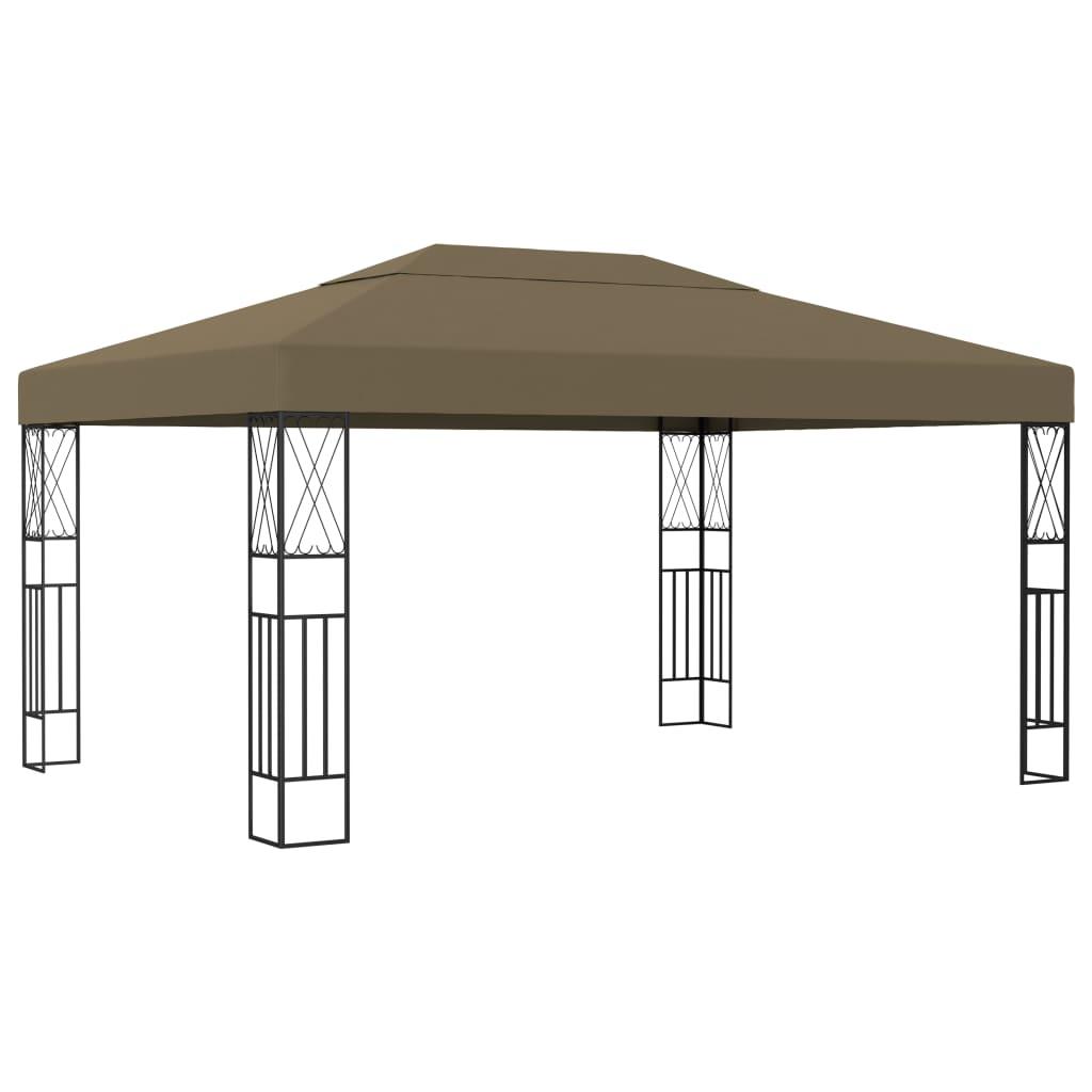 Pavillon 3x4 m stof gråbrun
