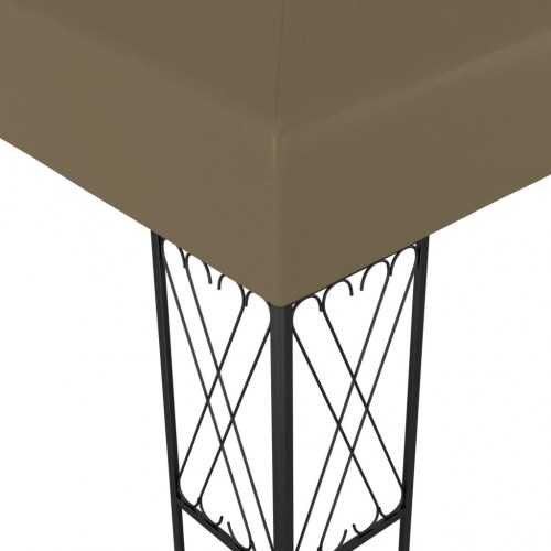 Pavillon 3 × 4 m i stof - gråbrun festpavillon til haven