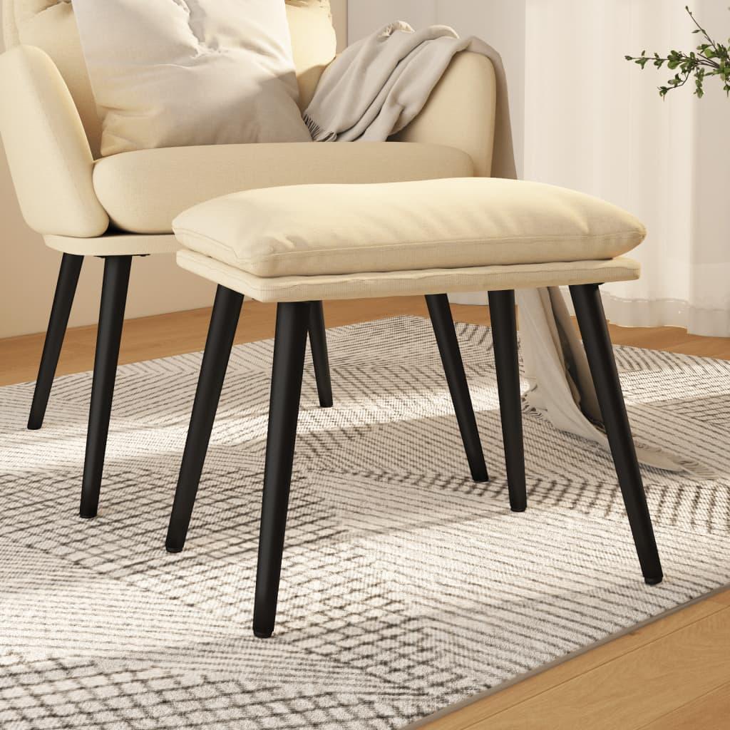 vidaXL fodskammel 45x29,5x35 cm stof cremefarvet