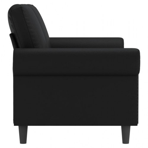2-personers sofa i kunstlæder - 140 cm, sort