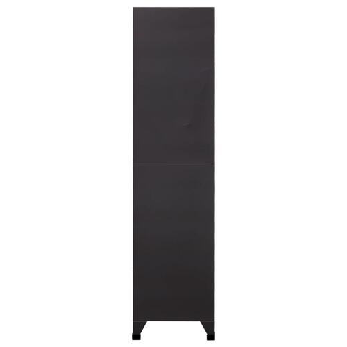 Skab 90x45x180 cm stål antracitgrå og hvid