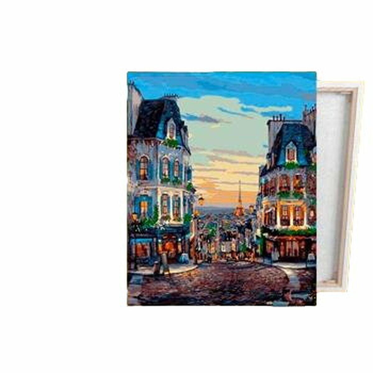 Alex Bog maling efter tal - Quartier Montmartre Paris 40 × 50 cm