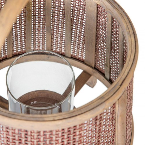 Laantarn Lyseholder Brun Naturlig fiber 33 x 33 x 44 cm