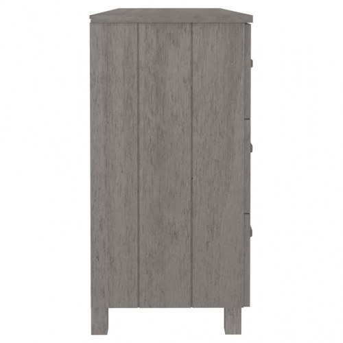 Skænk HAMAR 113×40×80 cm i massivt fyrretræ - lysegrå, 6 skuffer