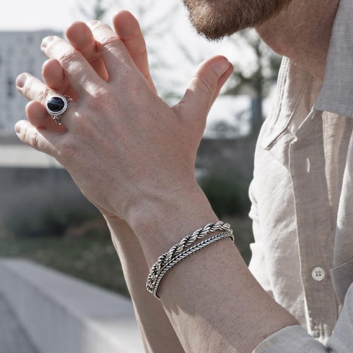 Albert M. armbånd til mænd WSOX00208.S - flettet design