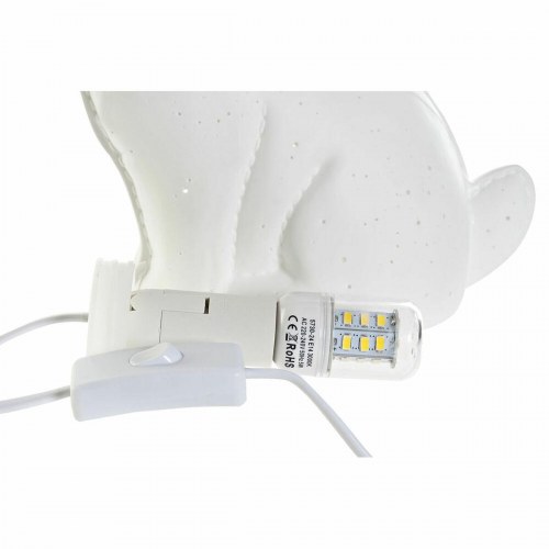 Bordlampe i porcelæn - hund, hvid, 25 × 10 × 19 cm (E14, 220 V, 25 W)
