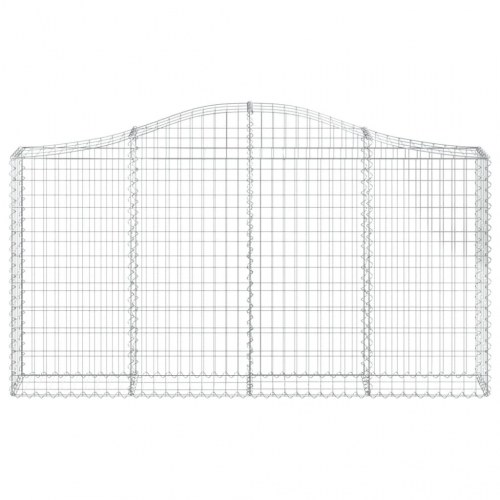 Buede gabionkurve - 6 stk. 200×30×100/120 cm i galvaniseret jern