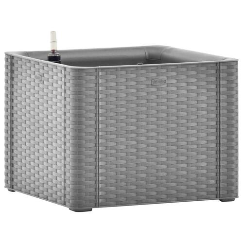 Højbed med automatisk vandingssystem 43x43x33 cm grå