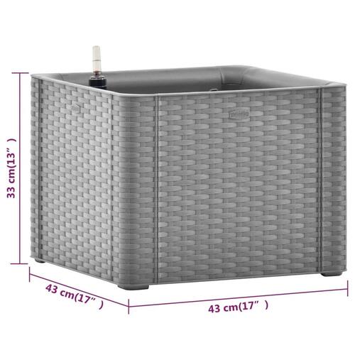 Højbed med automatisk vandingssystem 43x43x33 cm grå