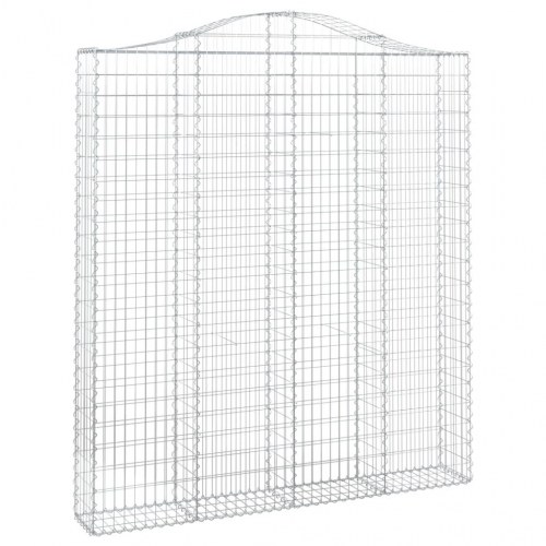 Buede gabionkurve - 2 stk. 200×30×220/240 cm i galvaniseret jern