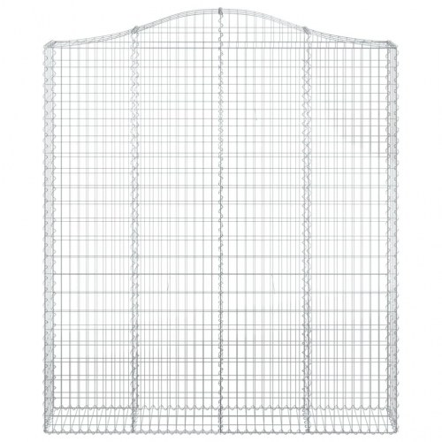 Buede gabionkurve - 2 stk. 200×30×220/240 cm i galvaniseret jern