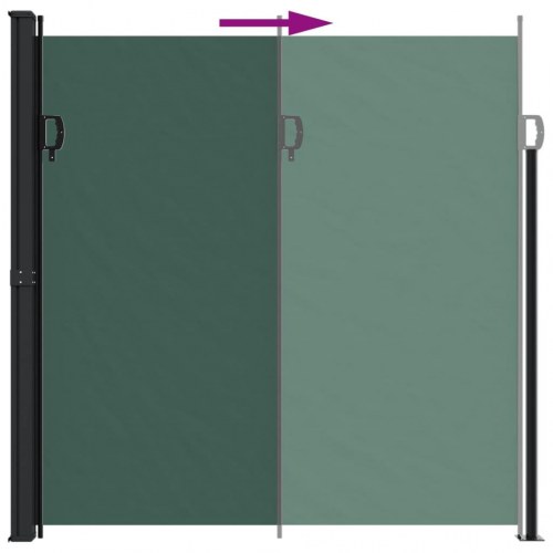 Sammenrullelig sidemarkise 200 × 600 cm - mørkegrøn